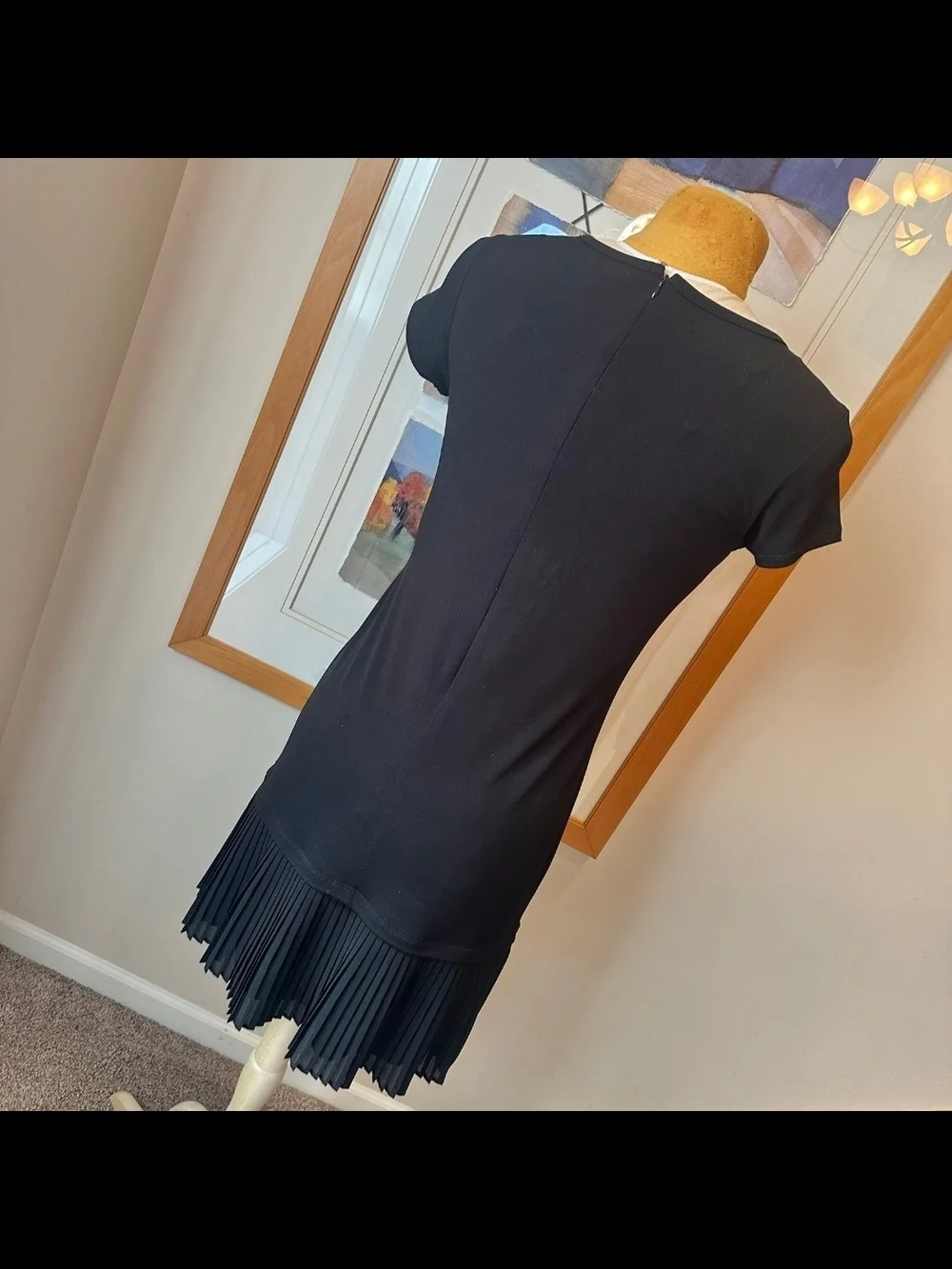 Michael Kors Black Dress with Pleated Hem
